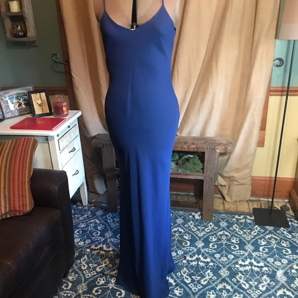 Cobalt blue sultry evening gown by Niki Livas size 12